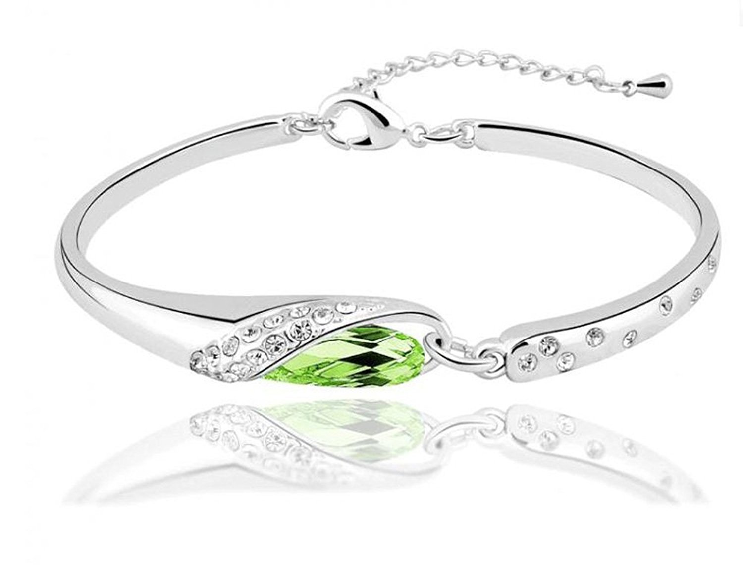 Valentine Gift By Shining Diva Crystal Bracelet for Women and Girls (Green) (vgg7421b) (B01N7XS1R1) Amazon Price History, Amazon Price Tracker