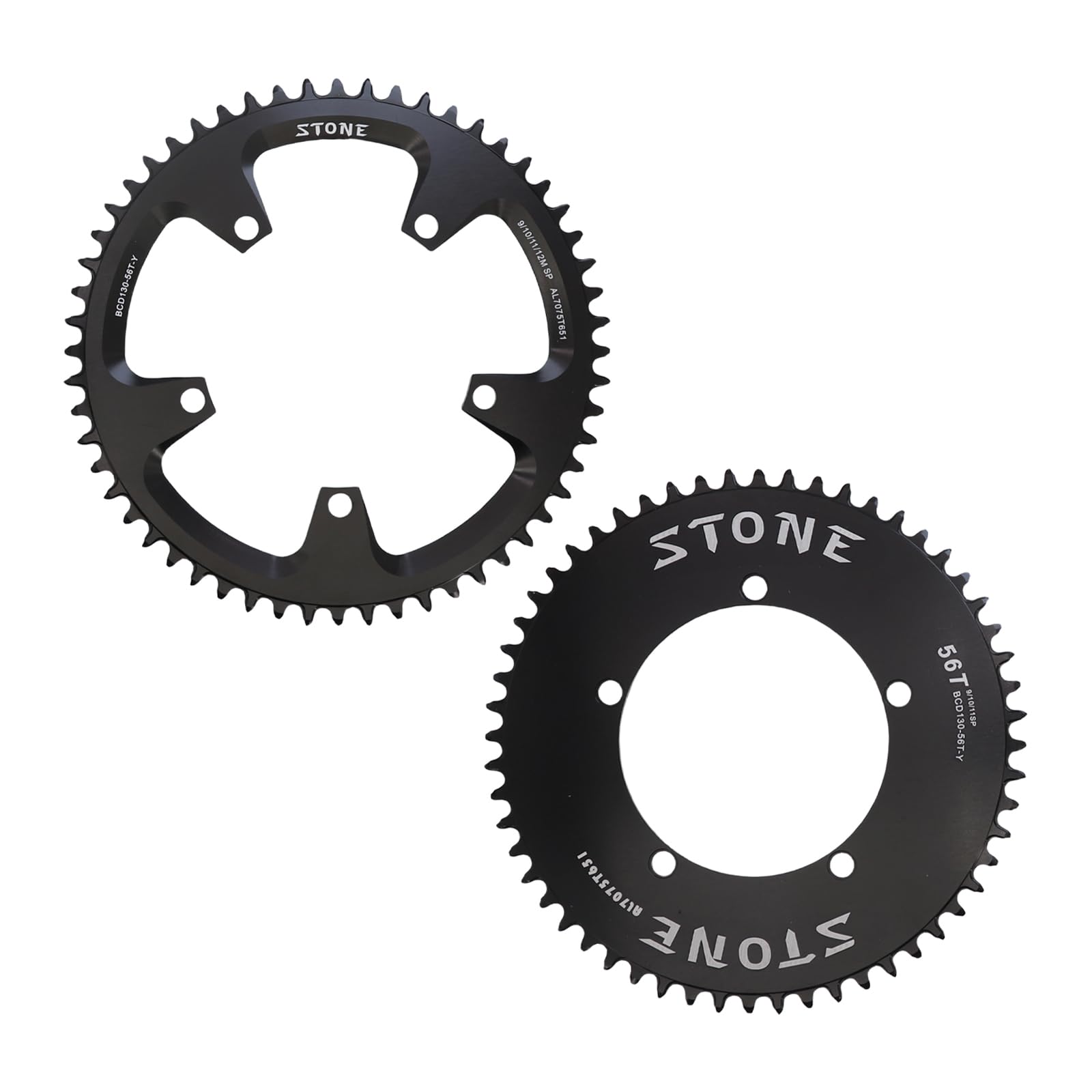 STONE  ブラック Amazon.co.jp: Stone 自転車 ラウンド チェーンリング BCD 130