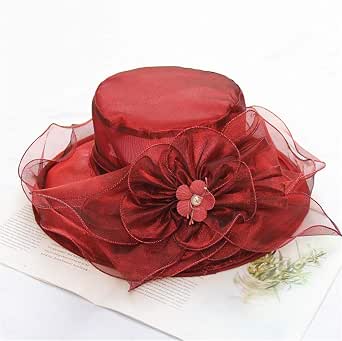 Chapeau De Mariée En Organza Kentucky Church Flower - Large Bord, Décorations Florales, Pour Mariage, Église, Cérémonie
