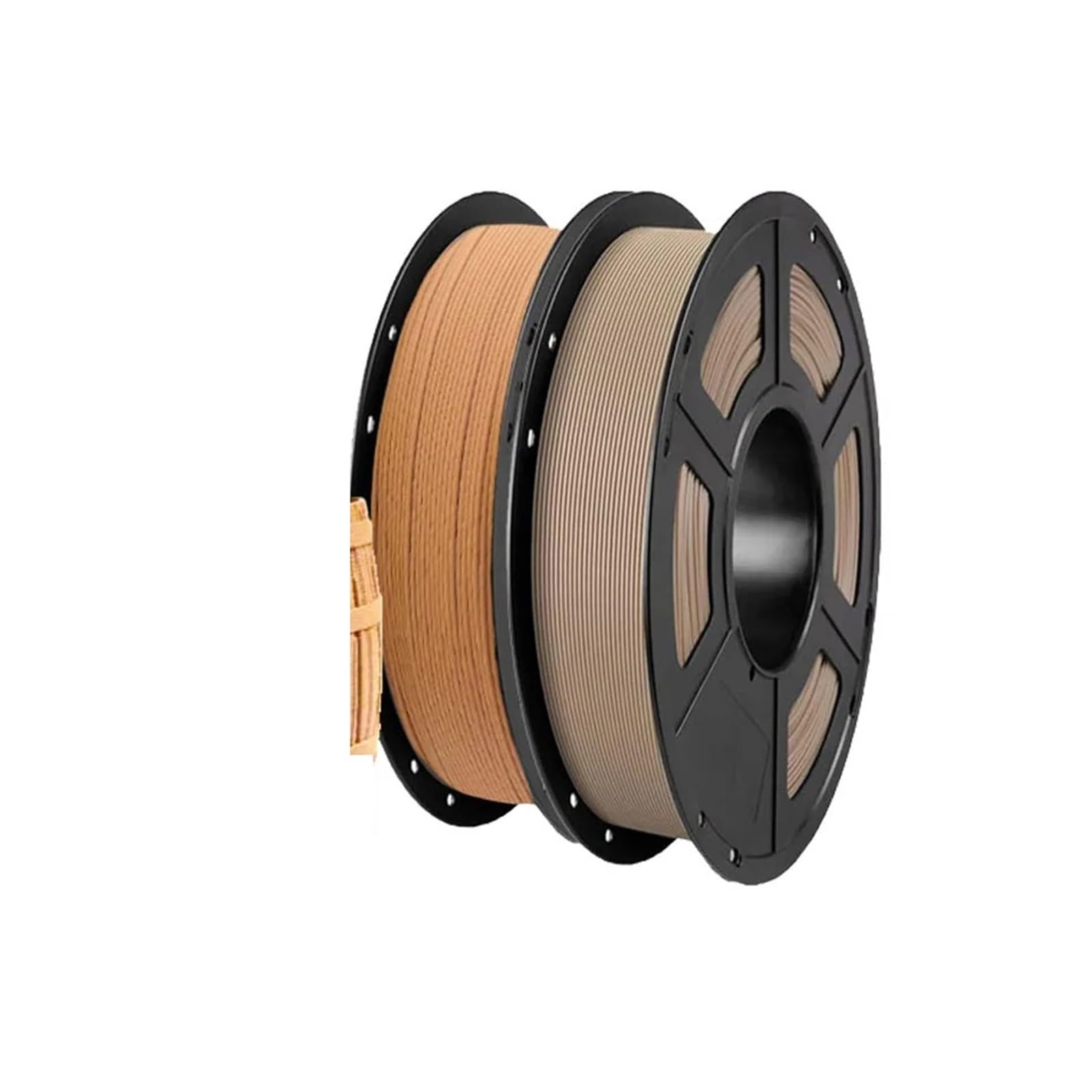 2 Packungen mit 1,75 mm Holzfarben-3D-Druckerfilament, 250-g-Spulen, Größengenauigkeit +/- 0,03 mm (helles Holz + gelbes Holz)