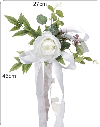 Miniatura 8 de Decoraciones para sillas de boda para novia y novio, ceremonia de boda, respaldo de silla de pasillo, decoración de silla de fiesta de ceremonia de