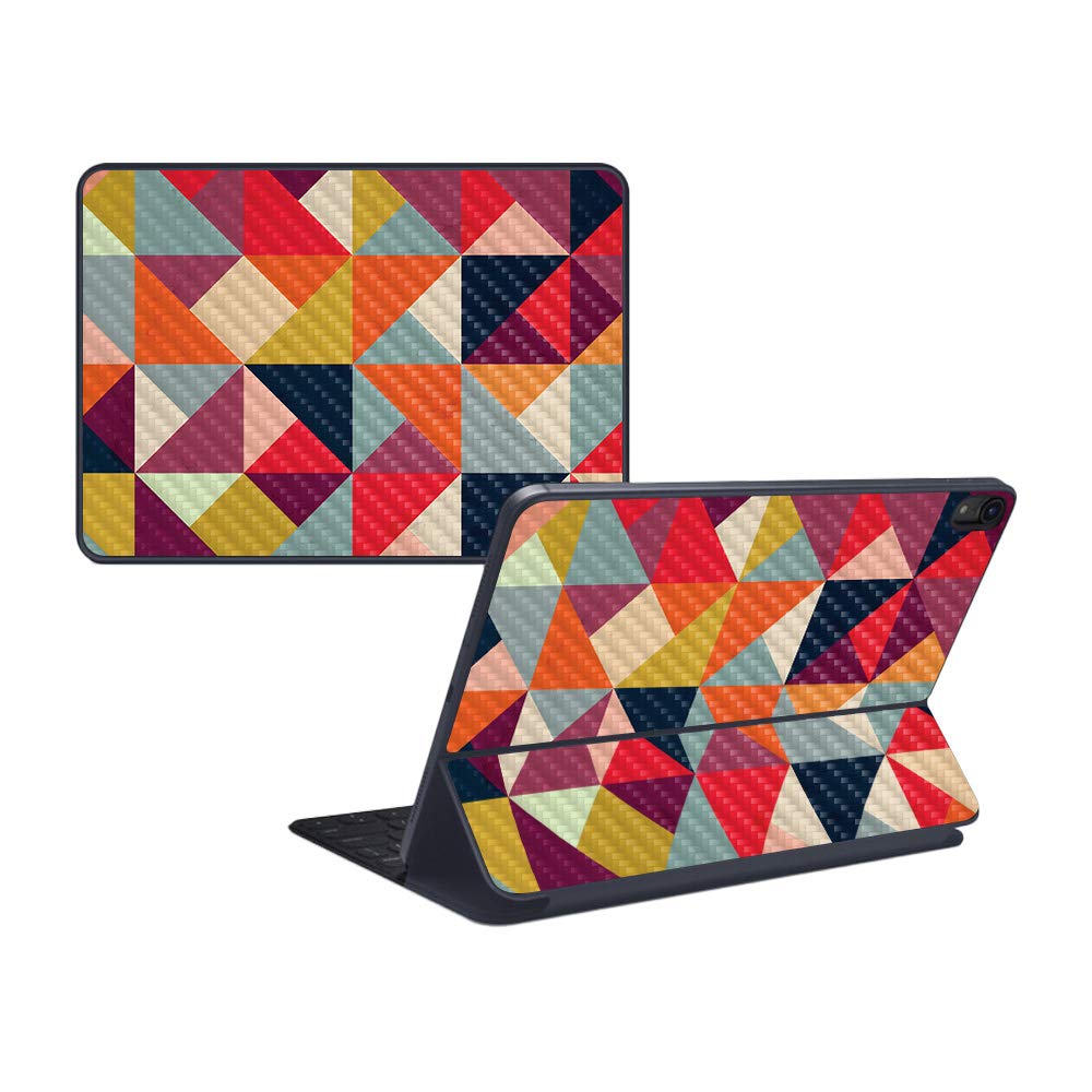 MightySkins Carbon Fiber Skin for Apple iPad Pro Smart Keyboard 12.9" (2018) - Bright and Happy - Protective, Durable Textured Carbon Fiber Finish - Easy to Apply and Change Styles - Made in The USA