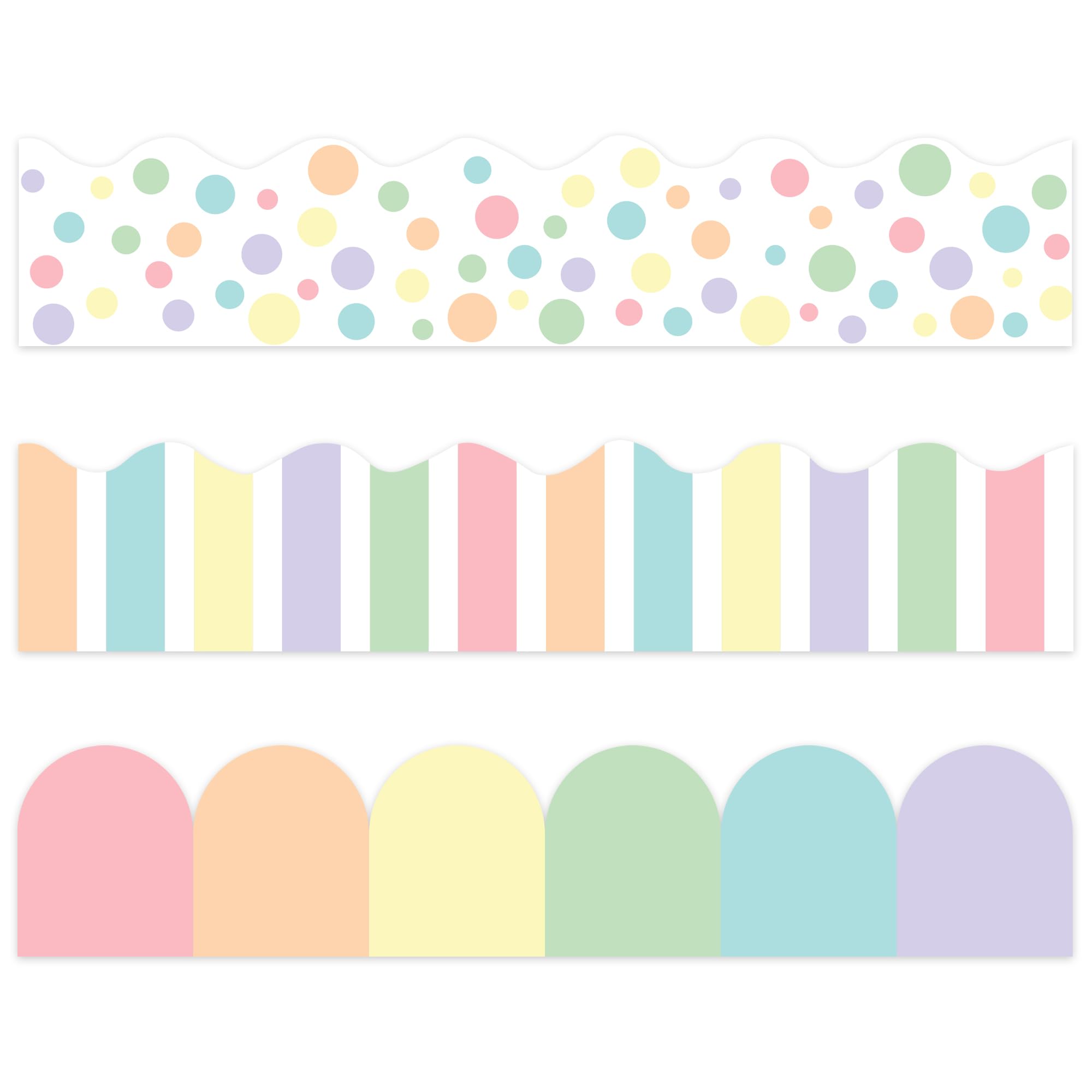 LOPYXBR 6 Roll Pastel Bulletin Board Borders, 196.8 Ft Colorful - View #6