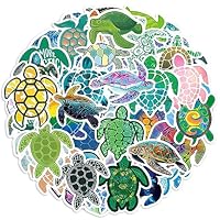 cobee Sea Turtle Stickers,50 Stück Meeresschildkröten Aufkleber Bunte Ozean Aufkleber Wasserfeste Sommer Meeresschildkröten Aufkleber für Kühlschrank, Wasserflaschen, Laptop, Gepäck, Skateboard