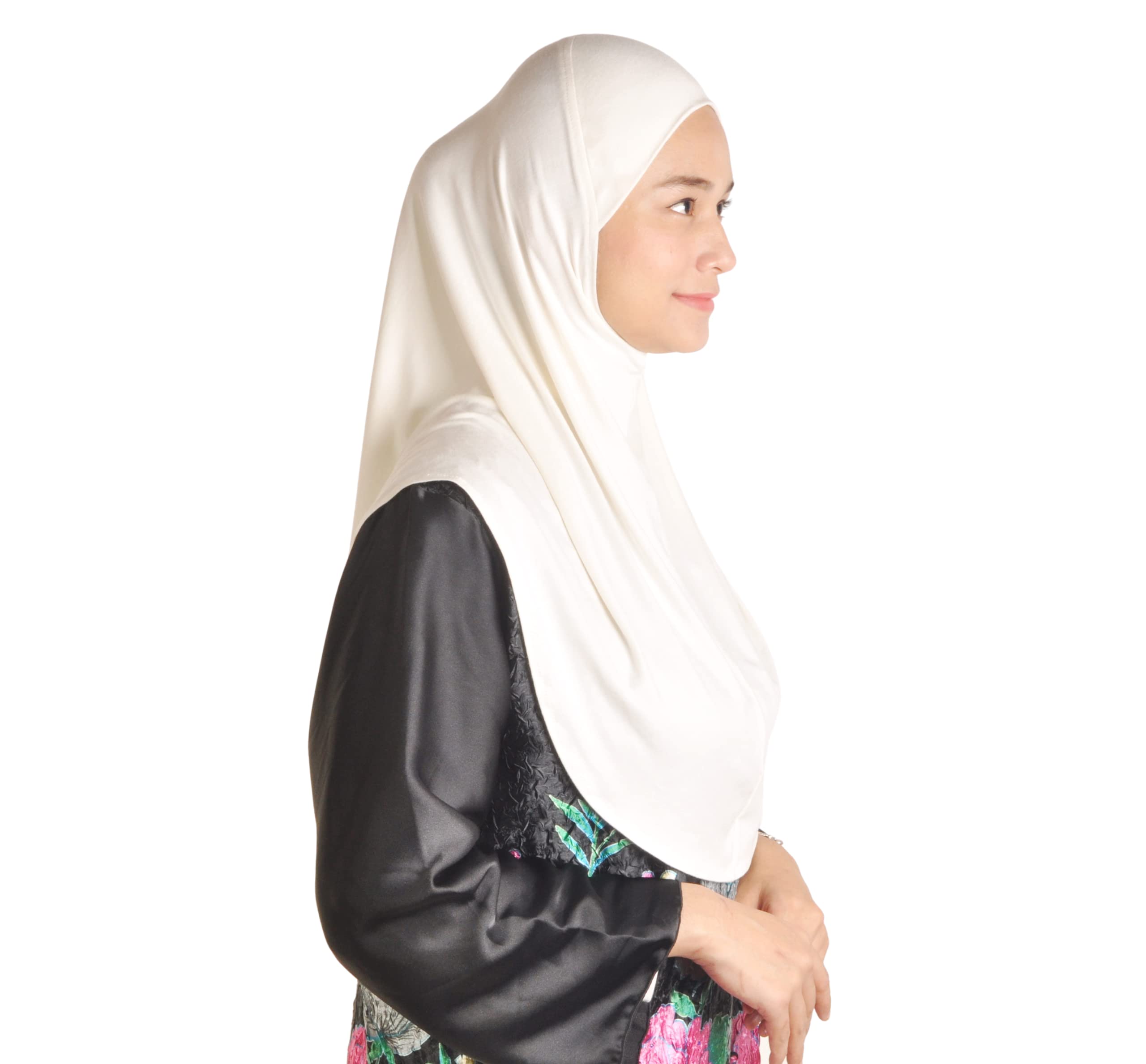 Mu Lan Legend Handmade | Muberra Instant Hijab | One Piece Easy Slip On Practical and Comfortable(L Size)