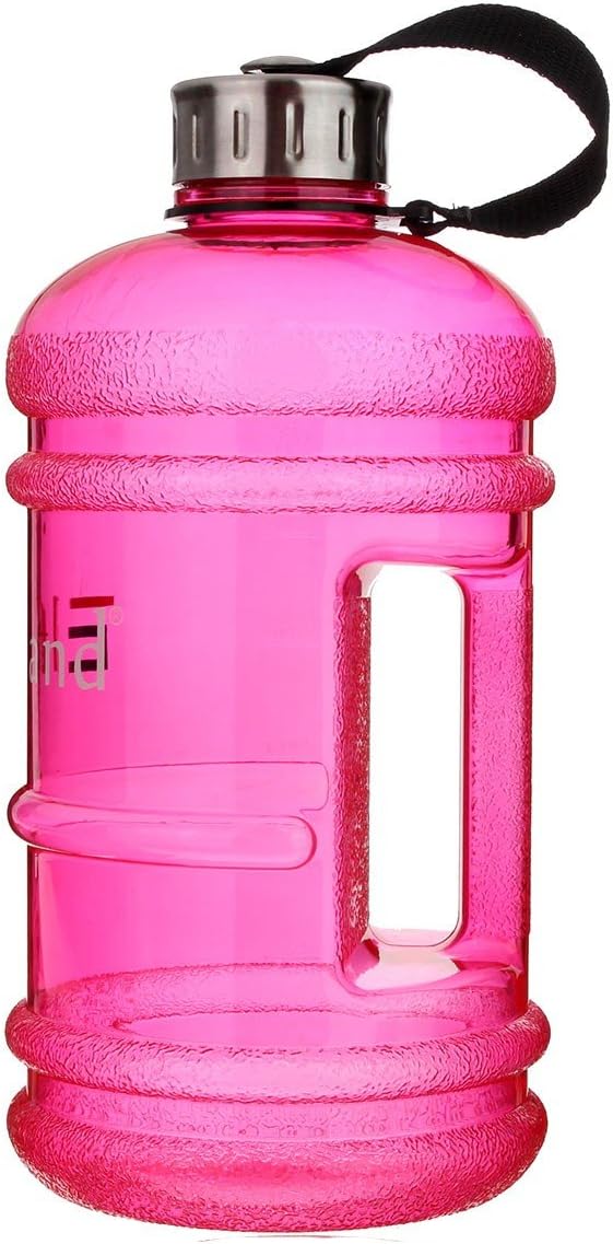 TOIO BPA Half Gallon Water Bottle, Drinking Container Jug - 2.2 Liter Resin Bottle for Outdoor Sport Leisure fitness (Pink)