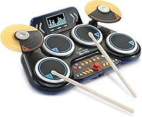 VTech Kidi Star Drum Pad: Electronic Kids Drum Set with 20 Styles, Bluetooth, Games & Recording for Ages 5+