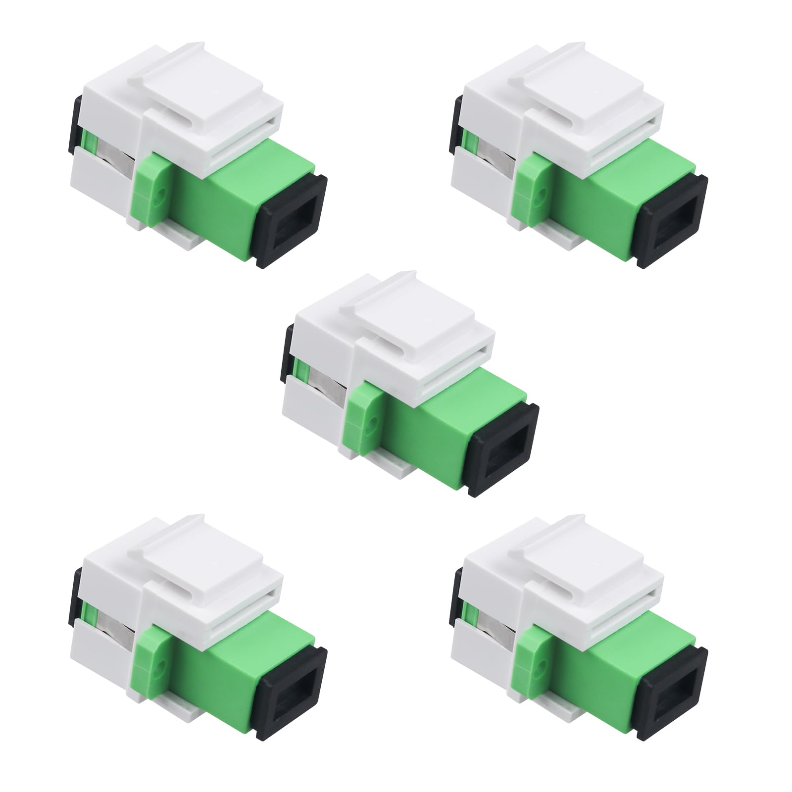 5pcs SC/APC Fiber Optic Coupler Keystone Jack Modular for Patch Panels and Wall Plates Fiber Optic Cable Adapter SC Single Mode