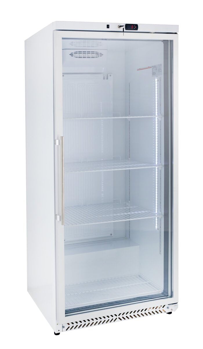 frigorifero eco 590 litri anta vetro 4 ripiani regolabili bianco