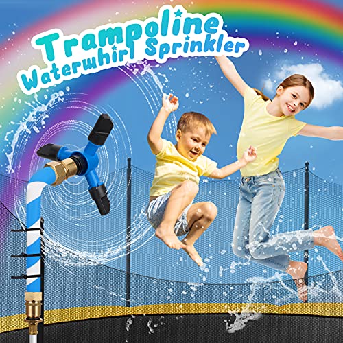 SOOFUN Trampoline Accessories for Kids, Trampoline WaterWhirl Sprinkler Water Park, Outdoor Trampoline Water Play Sprinklers for Kids Boys Girls Adults, Fun Water Park Summer Toys (Blue)