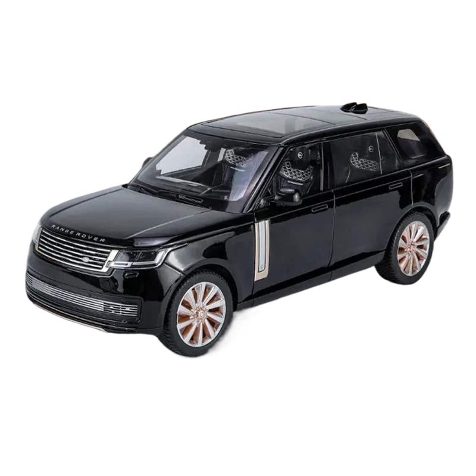 Veicoli a Motore in Scala 1/18 per Land Rover Range Rover SUV Modello di Auto in Metallo Pressofuso Regalo con Suono E Luce Auto in Miniatura Art Modello di Auto Replica(Black)