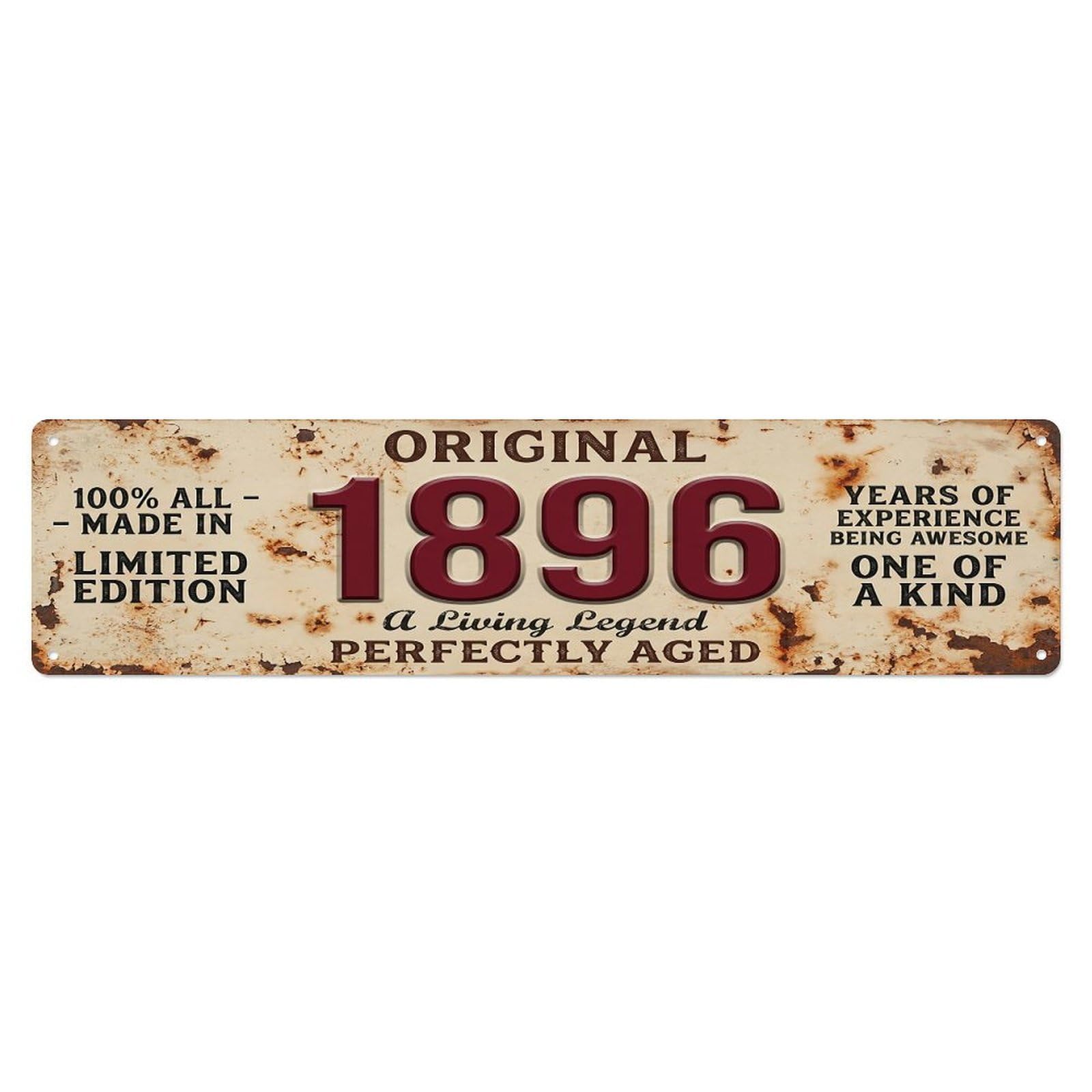 Original 1896 Limited Edition Perfectly Aged Live Legend Metal Tin Sign