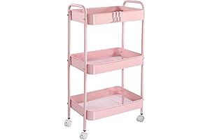 Vtopmart 3 Tier Pink Storage Cart: The Epitome of Organization and Style