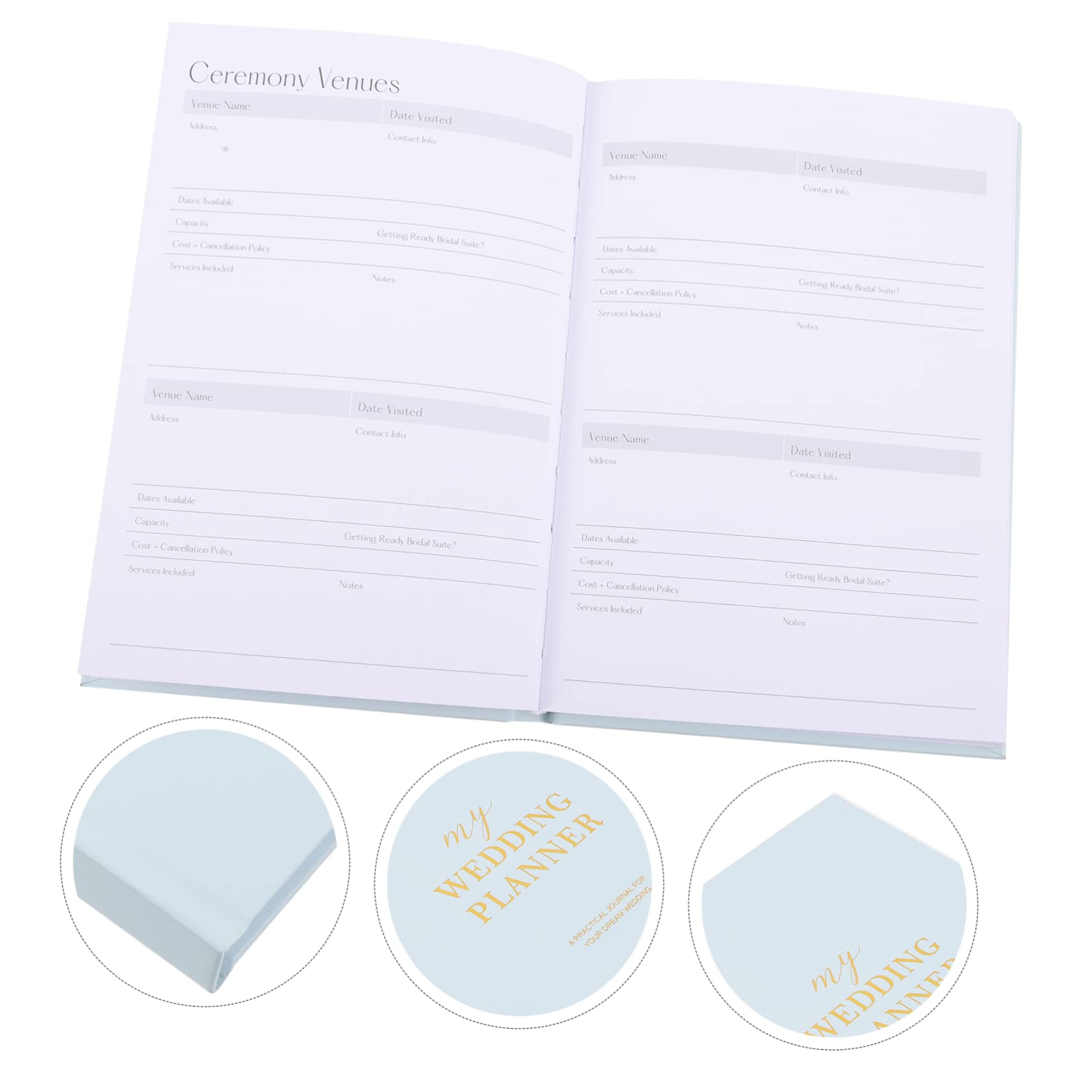 2 Pz Calendario Del Conto Alla Rovescia Del Matrimonio Delicato Wedding Planner Damigella D'onore Comodo Blocco Note Di Memoria Organizzatore Di Matrimoni Sky-blue Carta