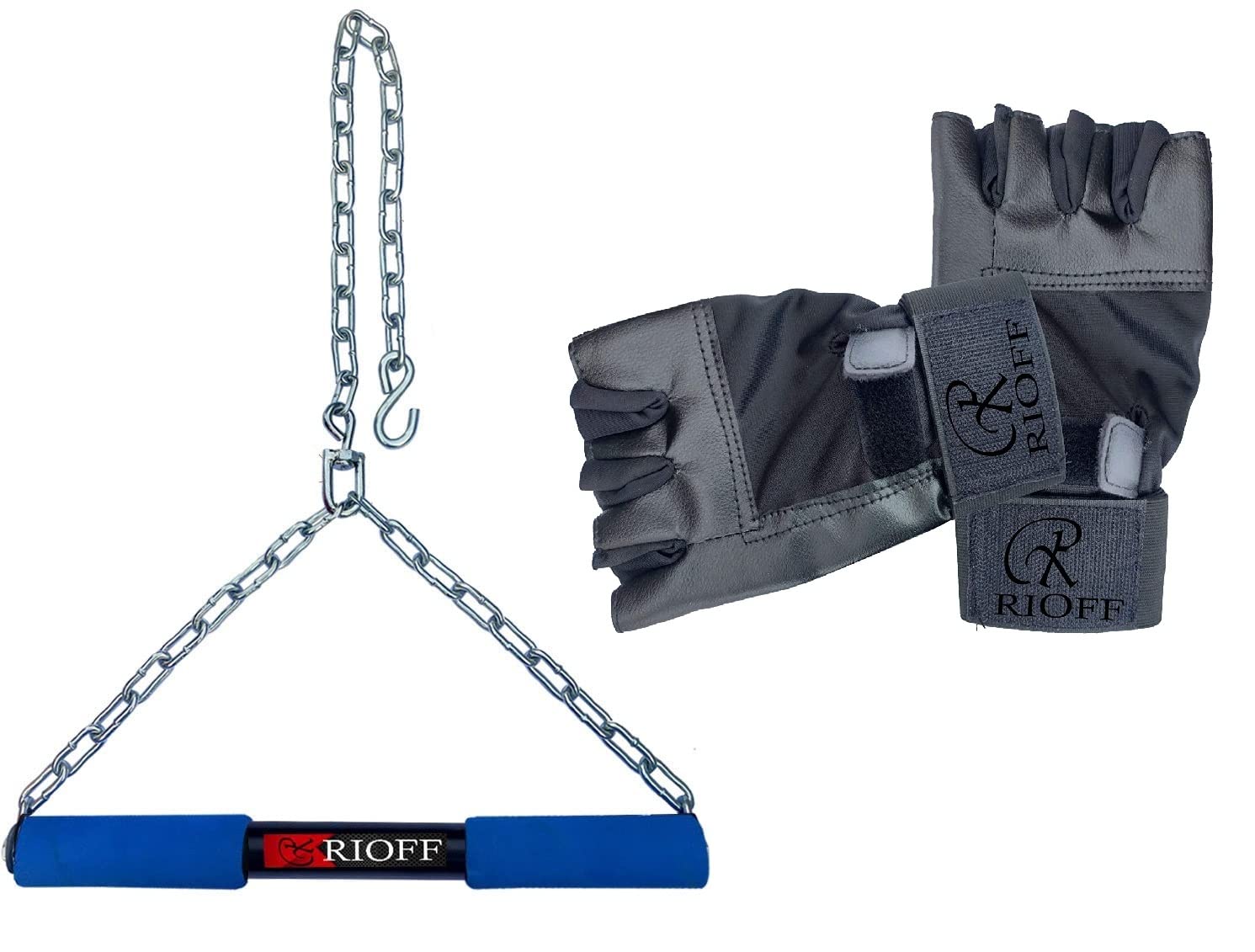 Rioff® Hanging bar Pull Up Bar Height Increase Hanging Rod for Chin Up Bar for Home/Gym Use for Men Kids Boys Adults Fitted with Heavy Chain Sangal With Weightlifting Gloves (5FT) (B09VGHDRHW) Amazon Price History, Amazon Price Tracker