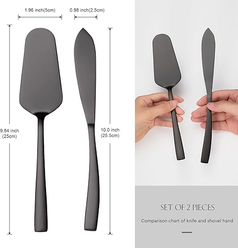 Miniatura 2 de AW BRIDAL Juego de cuchillos de boda y servidores de pasteles, juego de corte de tartas, regalos para despedida de soltera, compromiso, aniversario,