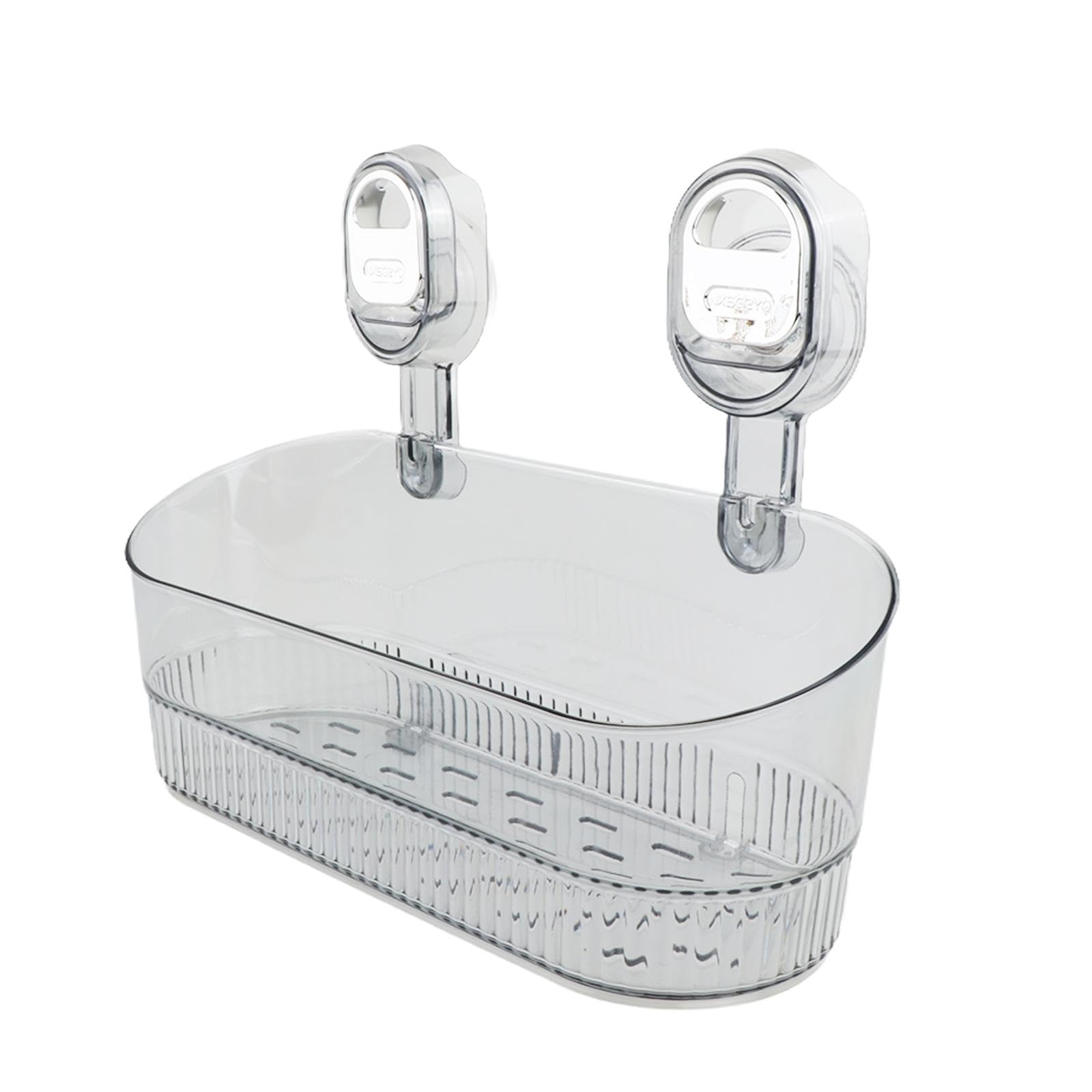 Suction Cup Shower Shelf Simple Storage Rack for Kitchen Toilet Laundry Room Gray-image-43
