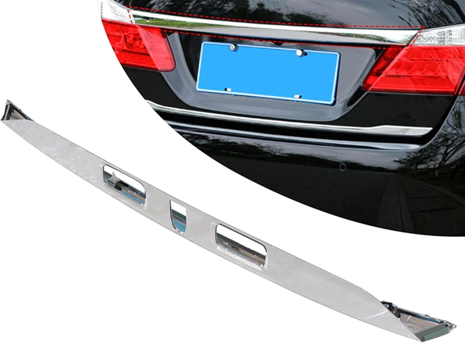GXARTS Rear License Garnish Molding Chrome Trims 74890-T2F-A11 74890T2FA11 Compatible with 2013-2015 Honda Accord