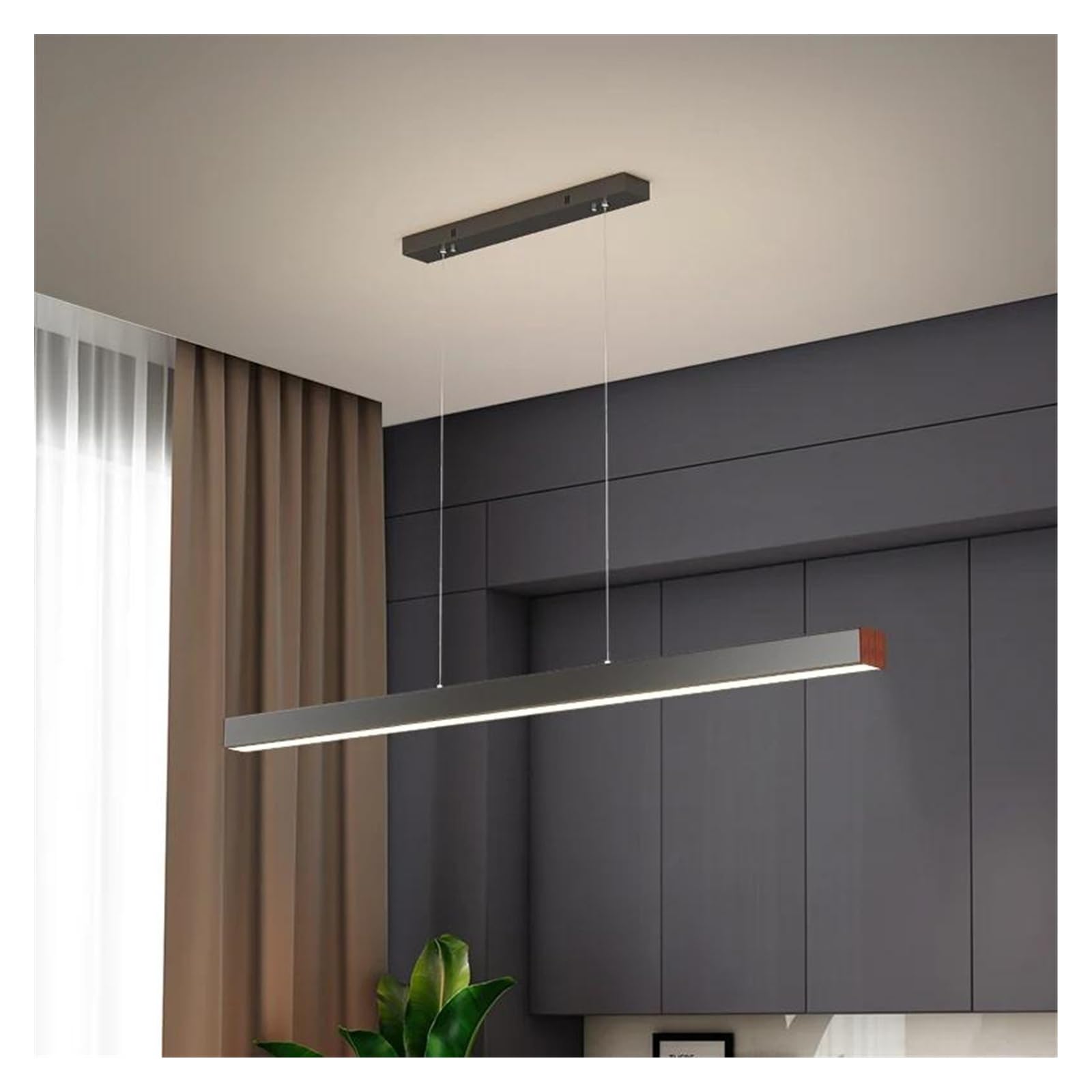 ASerZenith Modern Led Dining Room Chandelier Lighting Nordic Restaurant Long Hanging Lights Office Fixtures Illumination Study Lamps,Hanging Light,Infinite Dimming-A-L120Cm