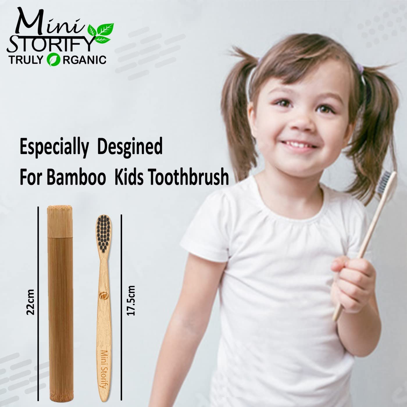 Mini Storify Truly Organic 1.Bamboo Cotton ear buds/swabs|80 Stems|1.Kids bamboo tooth brush-Oral Cleaning, |1.bamboo travel case|2.Loufah/loofah Pad, Sponge Body scrubber|6.Bamboo Straw (8")(PACK-11) - Image 6 thumbnail