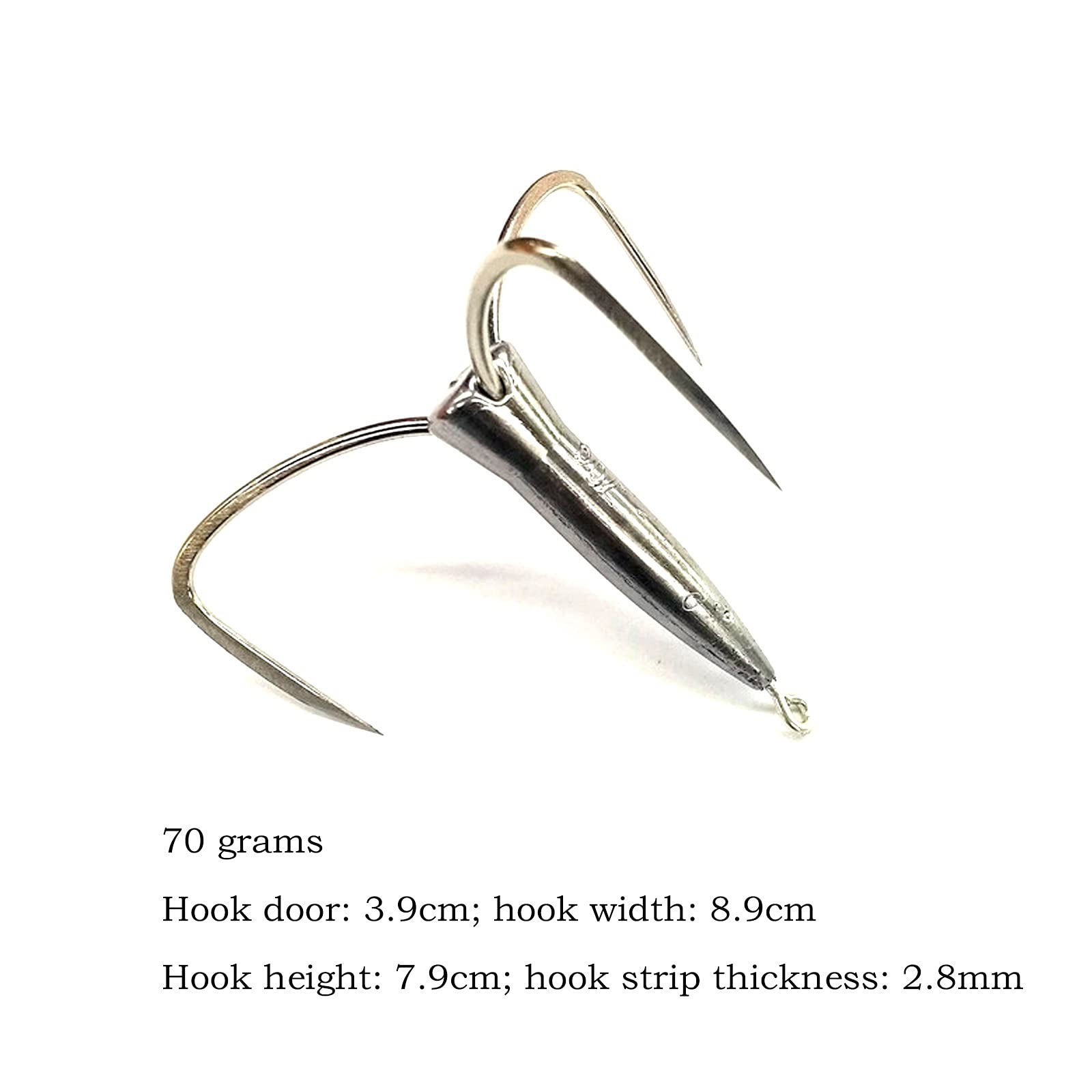 10 Unids, Tres Ganchos De Anclaje, Carpa De Plata, Gancho De Muelle Vertical, Gancho De Anclaje De Plomo De Punta Del Cortador Anti-alojamiento (Size : 40g#)