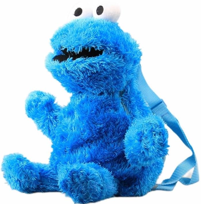 MASINIES Plüsch-Rucksack, Straße, Schultasche, Cartoon, Frosch, Kekse, Vogel, gefüllter Rucksack, 45,7 cm, #3, L, Formell