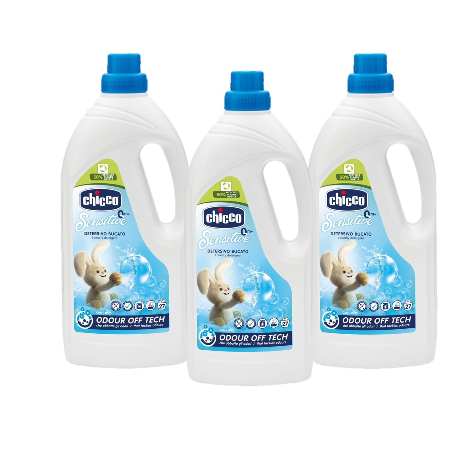 Chicco Sensitive Detersivo Bucato Ipoallergenico 1.5 litri Confezione da 3 flaconi
