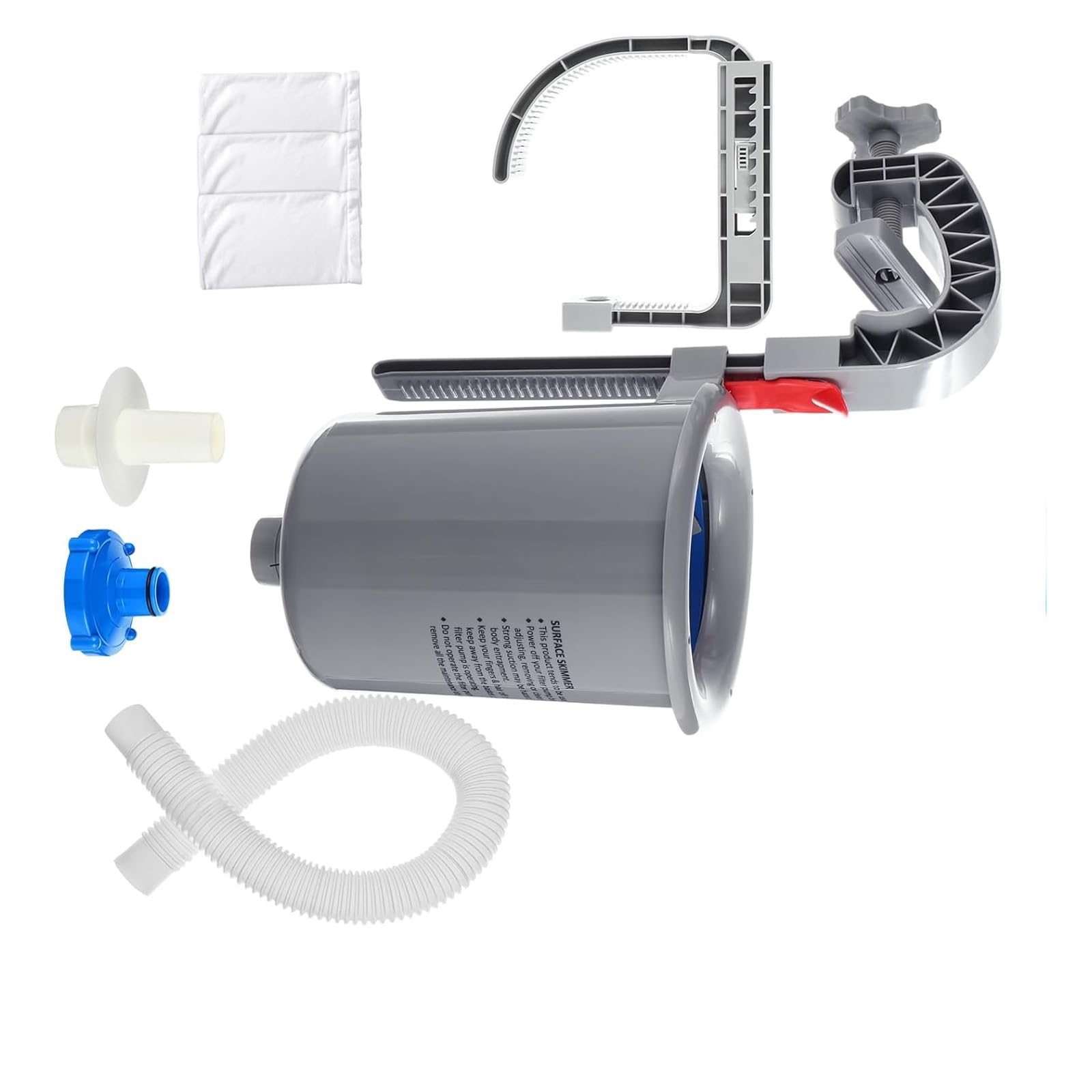Shurhome Pool Skimmer Wall Mount Surfacing with Hose and Basket Adjustable Floating Filter Automatically Removi Ground