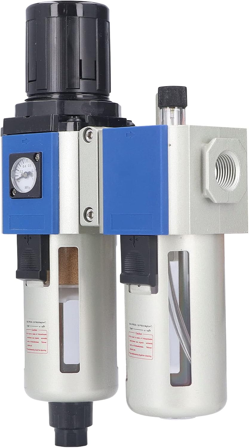 FTVOGUE Compressed Air Filter Regulator Lubricator Combo, Compressed Air Filter Regulator Lubricator Combo, Compressed Air Combination Filters Regulators and (GFC400-10)