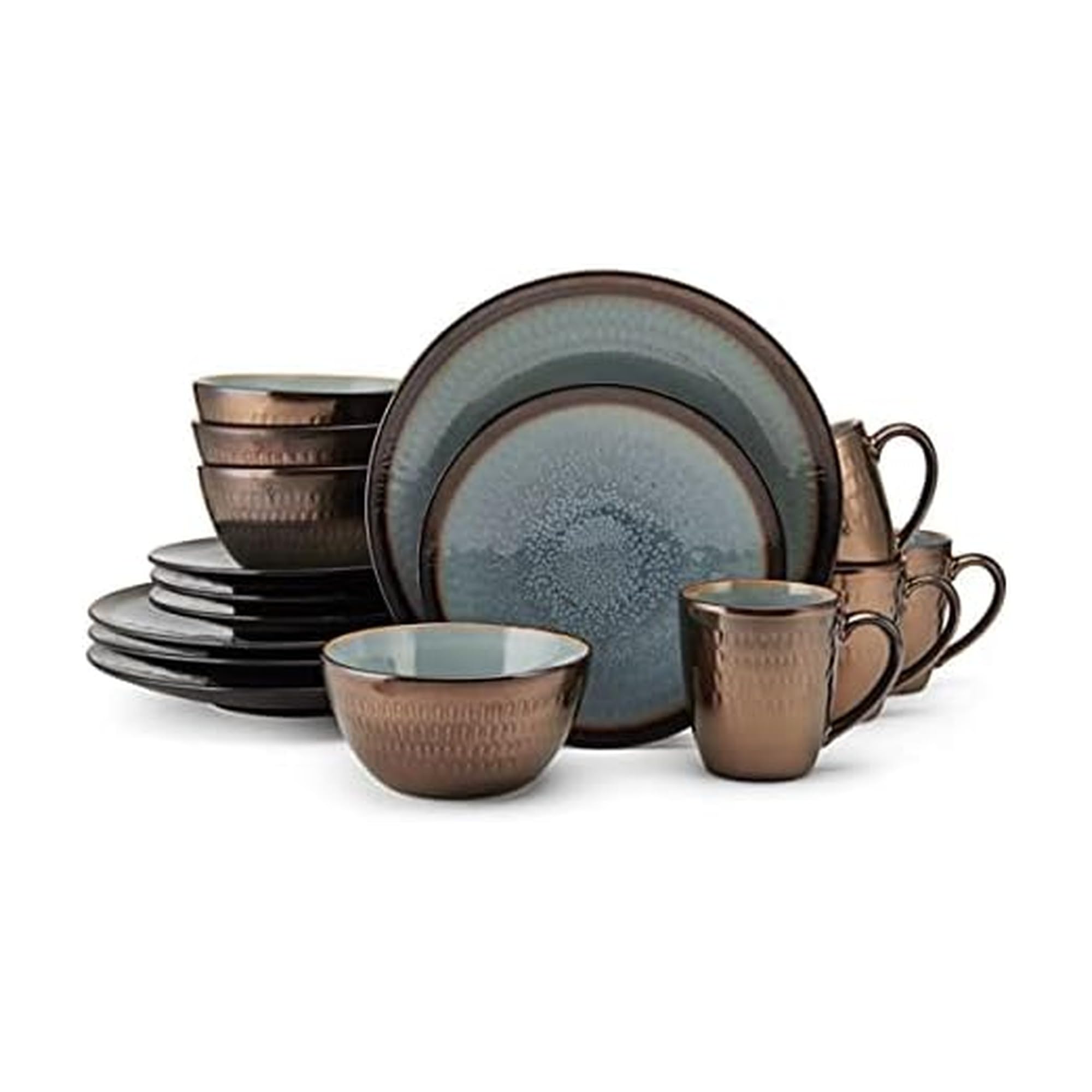 Amazon.com | Gourmet Basics by Mikasa Anastasia Blue 16-Piece