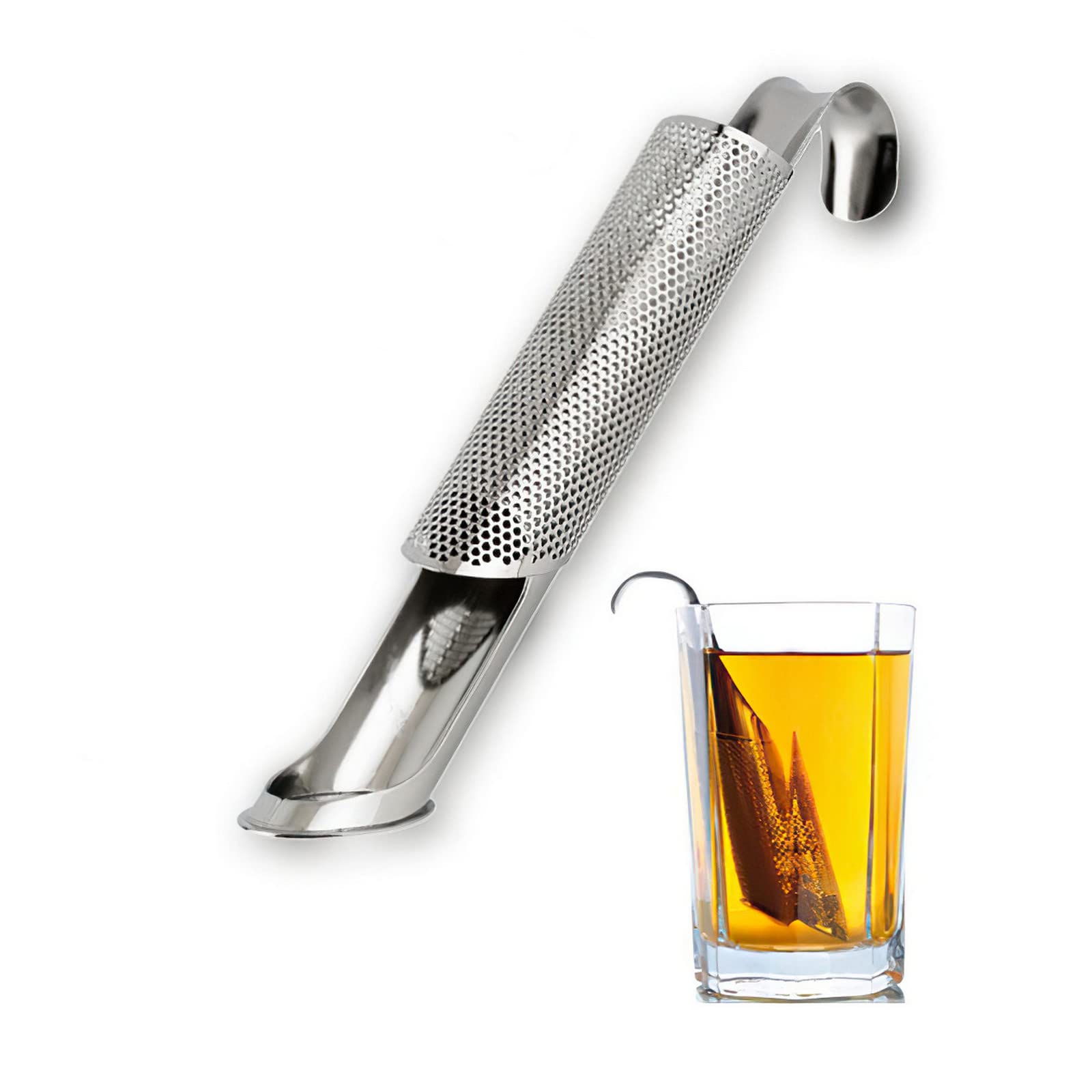 Tea Strainers Infuser for Loose Leaf Tea Filter Steeper with Handle Basket Stainless Steel Reusable Tea Seeper Spice Ball Holder Bags Brewer Diffuser Pen Fine Mesh Single Cup Sticks Spoon Pipe 1 Pcs