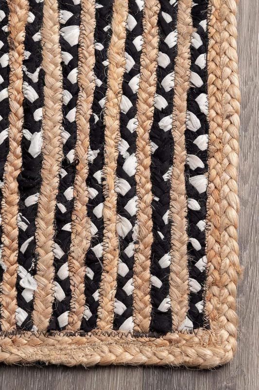 Tapis en jute naturelle, tressé à la main, réversible, style bohème rustique, durable et respectueux des animaux domestiques, pour salon, salle à manger et chambre à coucher, 7,8 x 1,5 m