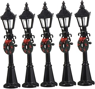 STAHAD 5 Pçs Modelo De Luz De Rua Decoração De Mesa Adornos De Para Exteriores Decoração De Mesa Preta Mini Post Luz Mini Lâmpada De Rua Suporte Fotográfico Poste De Lâmpada De Rua Em