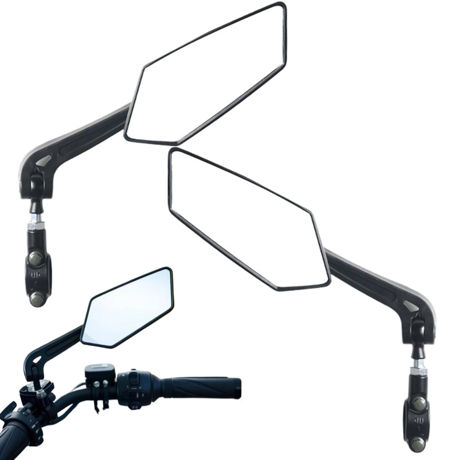 Espejo retrovisor de moto manillar plegable con amortiguador giratorio multiangular estable 8