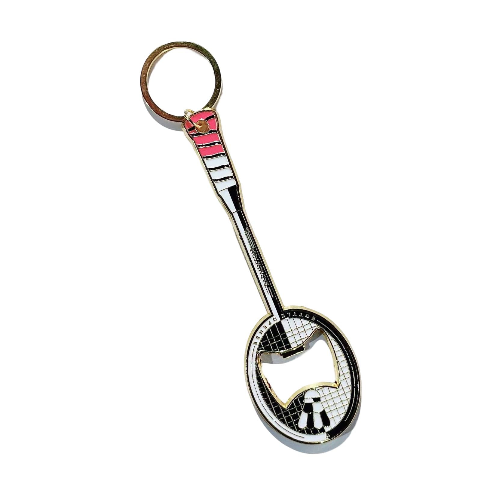 LUCKGONI Metal Bottle Opener Keychain With Unique Badminton Racket Design For Outdoor Sports And Social Gatherings