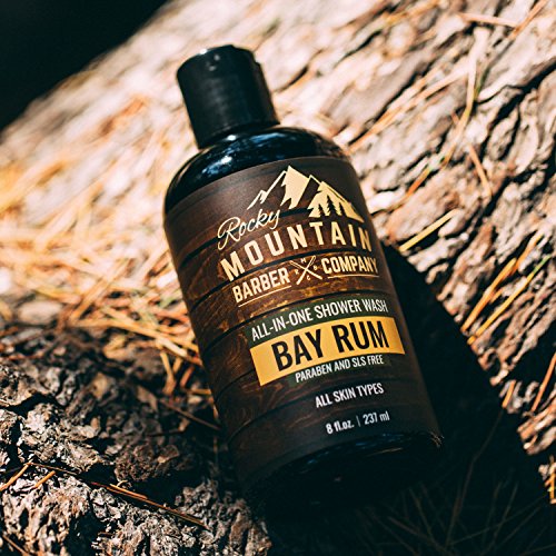 image for Rocky Mountain Barber Company Bay Rum All-In-One Body Wash - Shampoo, 