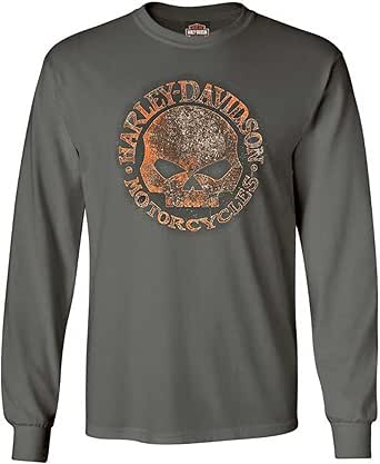 Harley-Davidson Uomo Camicia A Maniche Lunghe Distressed Freedom Fighter - Bianca, Taglia M