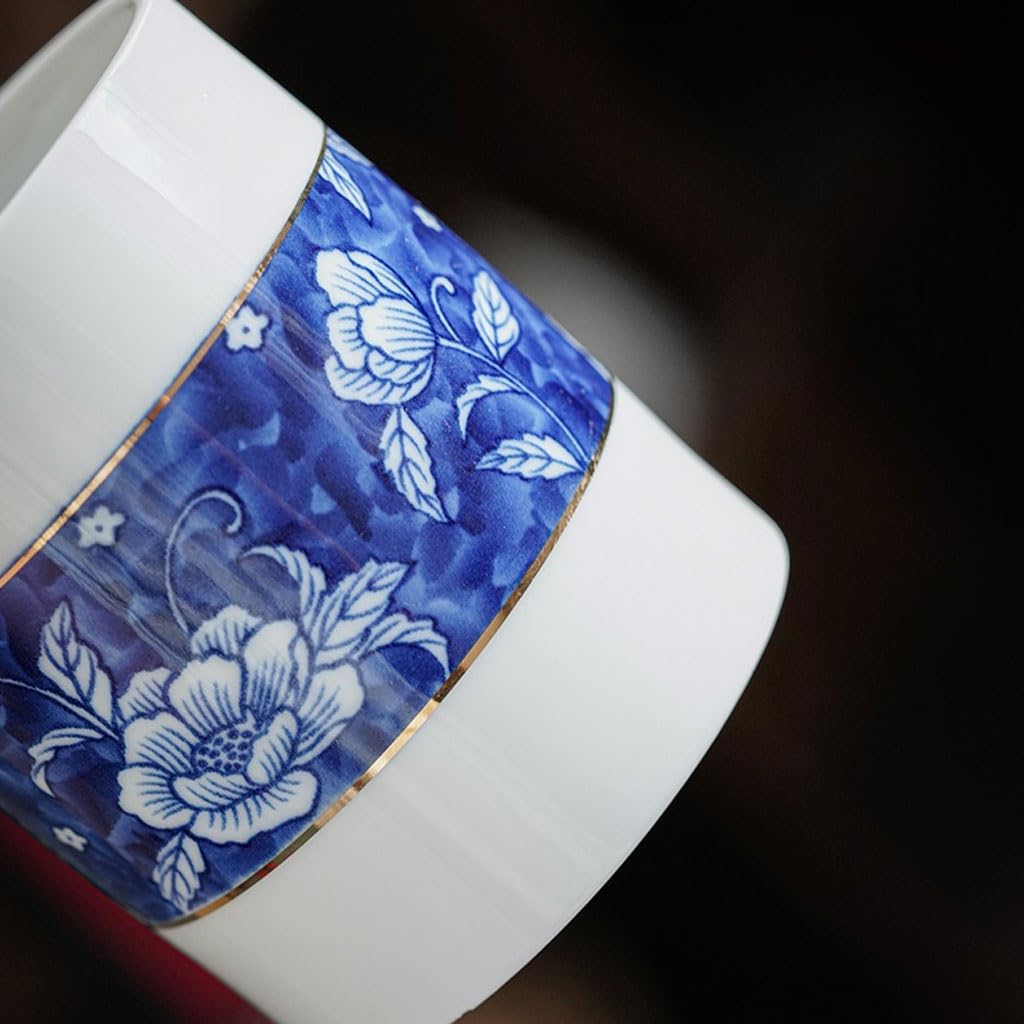 Barattoli Da Tè Teiera con coperchio in porcellana dipinta a mano in porcellana bianca lattina da tè lattina sigillata in ceramica lattina for alimenti lattina di stoccaggio portatile Barattolo Per Co