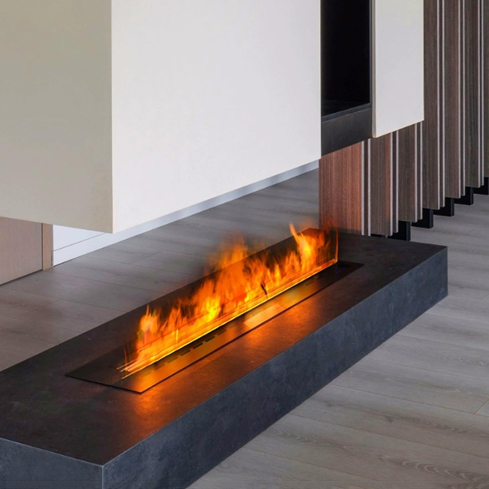 3D Electric Steam Fireplace Insert With Multicolor Flame Adjustable Color/Brightness 140cm