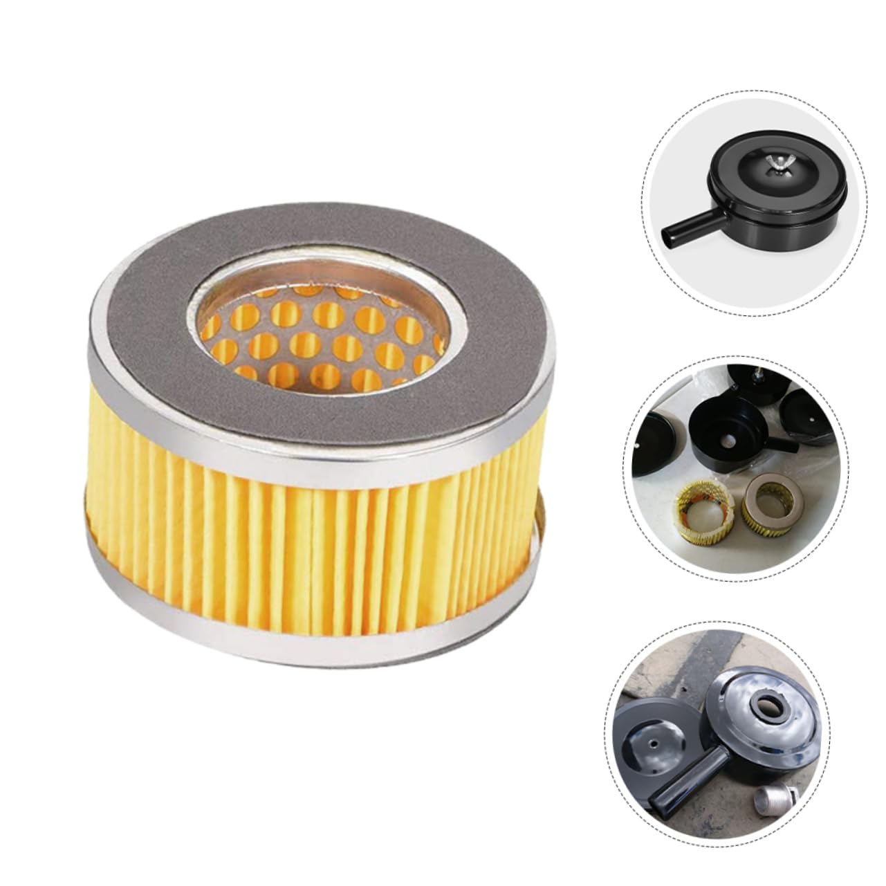 PRETYZOOM Silenciador de Ruido Filtro de Hierro para Compresor de Aire Paquete de 4 Piezas Reducción de Sonido y Fácil Instalación para Generadores y Sopladores