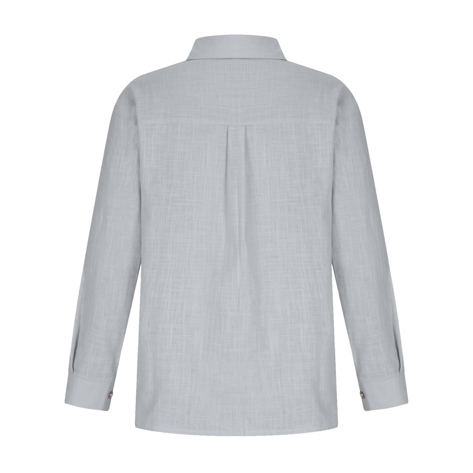 Camicie da donna in lino alla moda a maniche lunghe casual estate primavera 2025 spacco laterale abbottonatura in cotone di lino tinta unita abiti in mussola leggera oversize colletto ampio garza