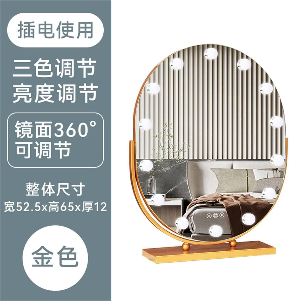 Mirrors Makeup Mirrors Desktop LED Light Intelligent Bedroom Home Dressing Table Beauty(A14)