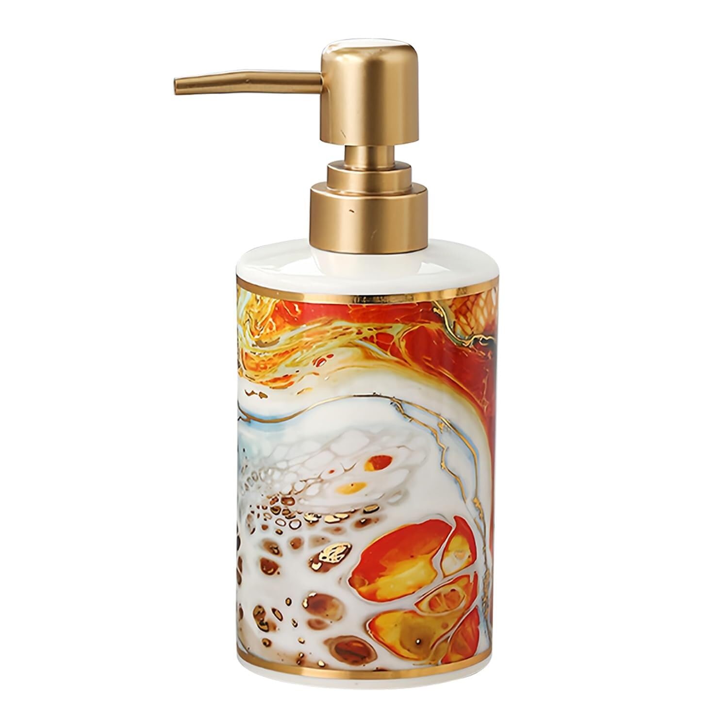 Yofab B Countertop Ceramic Soap Dispenser With Pump 400Ml Refillable Lotion For Athroom Vintage Athroom Decor(B)