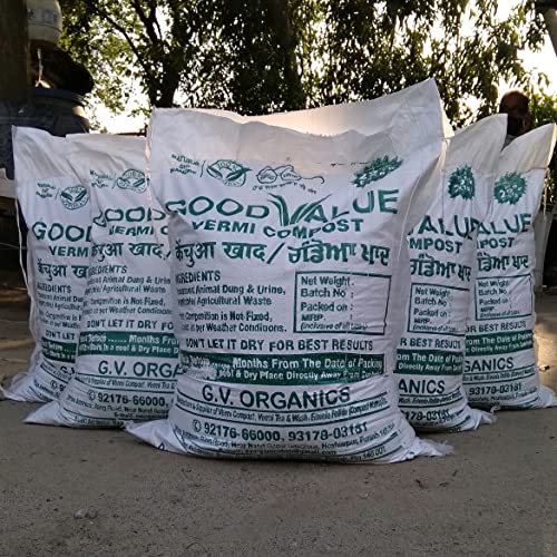 Good Value Vermicompost 'Natural Bio Manure' Balanced & Exceptionally Rich in Nutrients for Any Type of Plants, Trees & Crops - 10 kg (8 kg + 2 kg) pack of 1 6 61hZeoJJ6wL