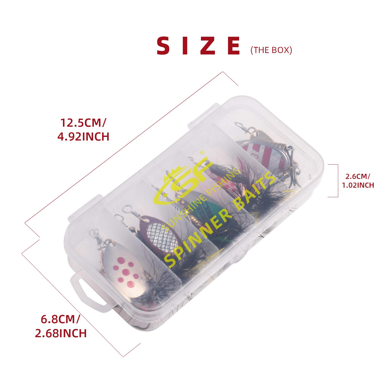 SF Fishing Lure Spinner Baits for Bass Fishing Trout Salmon Hard Metal Spinnerbaits Kit with Tackle Boxes # Type C 10pcs