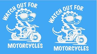 2 Pack - Watch Out for Motorcycles - Share The Road - Bicyclist - Helmet Laws |Vinyl Decal| 4.7 Inches Wide by 5.5 HOM0204A.010 White