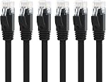 Yauhody Cat6 Ethernet Patch Cable - Network Internet Cord - Snagless RJ45 Connector, 250MHz, 1000Mbps,UTP, Pure Bare Copper Wire for PC,TV, printers, routers, PS5, PS4, switch boxes(3ft 6 Pack, Black)