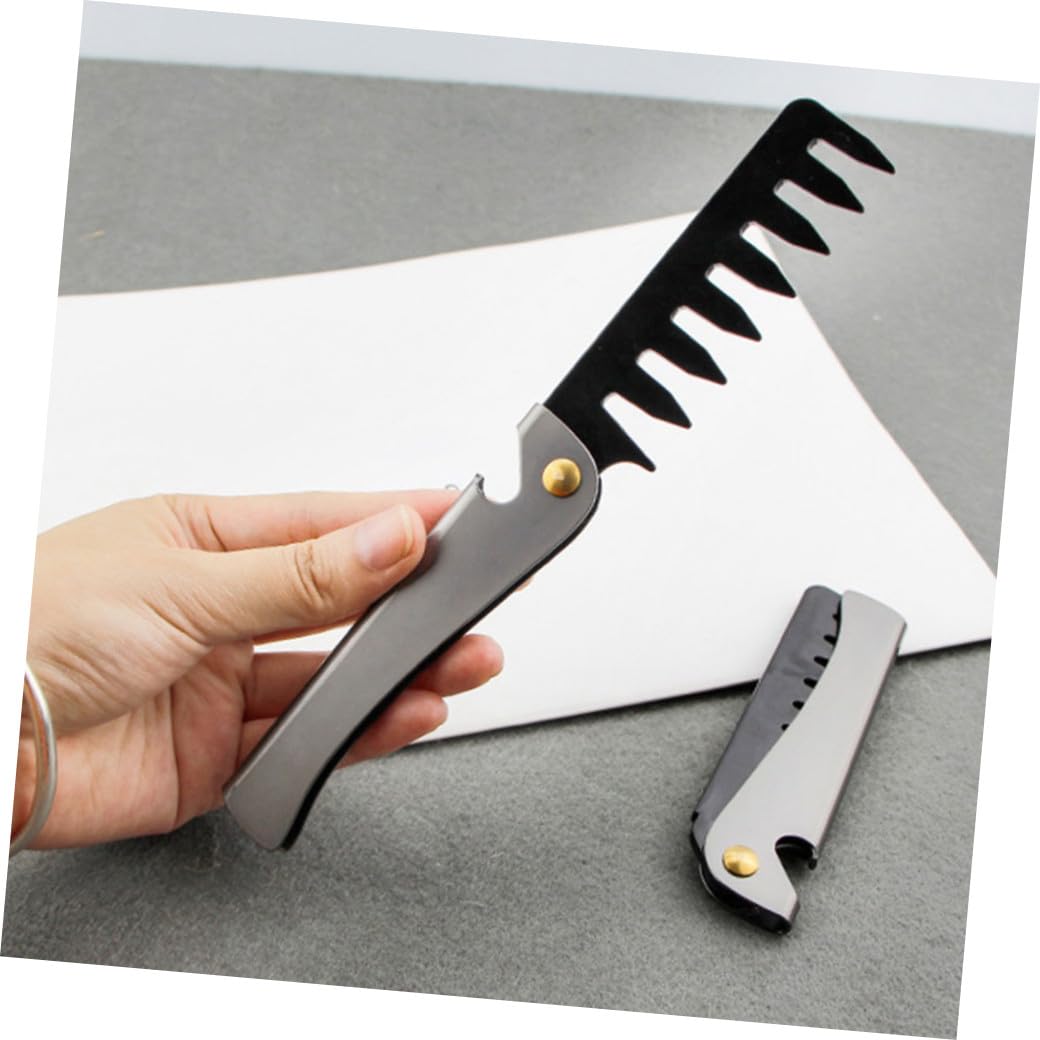 Peine Plegable de Bolsillo Vintage para Cabello 4 Piezas, Acero Inoxidable Portátil Abridor de Botellas, Adecuado para Hombres y Mujeres en Uso Diario