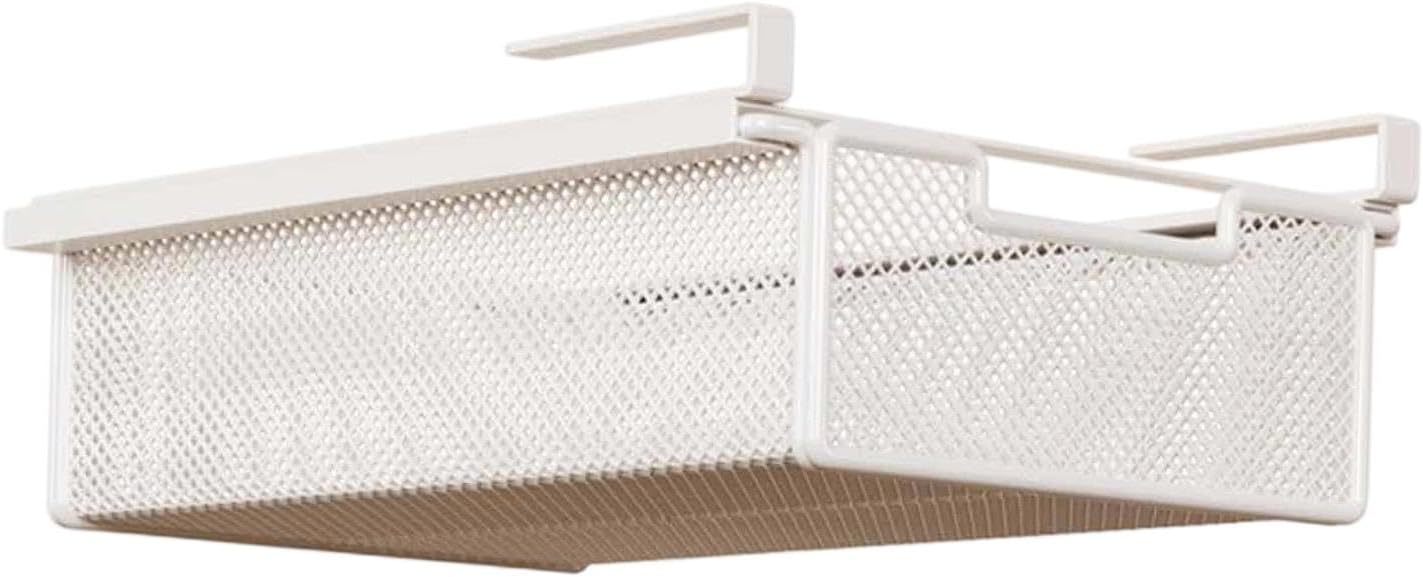 under Shelf Storage Basket,Shelf Tray Space Saving under Desk Drawer Organizer Hanging Holder for Bedroom Pantry Bookshelf