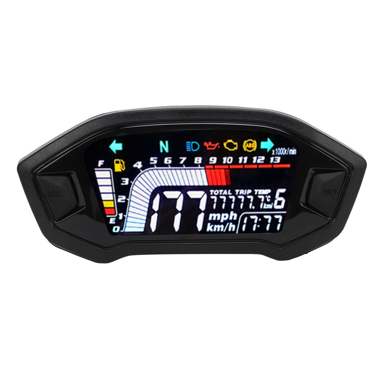 Tachimetro Digitale Universale 4 Cilindri Display Legibile DC 8-12V Installazione Semplice Strumento Velocimetro per Motociclette